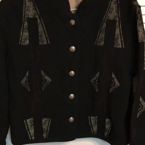 Preowned Chico’s Blanket jacket Southwestern Graphics - sz 2 - Picture 2 of 8